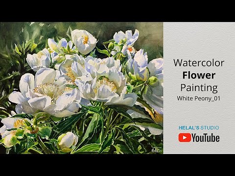 Intermediate watercolor flower painting tutorial.