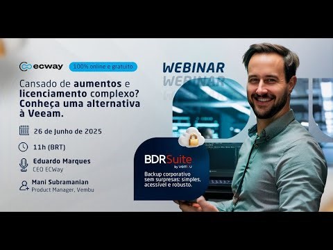 Webinar BDRSUITE - Conheça uma alternativa ao Veeam Backup
