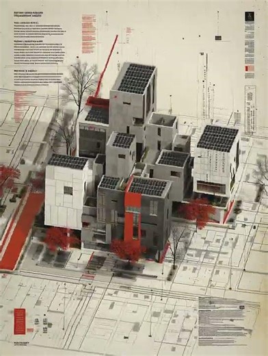 Architectural axonometric drawing style,