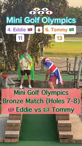 Mini Golf Olympics, Bronze Medal Match (Holes 7-8) | 4. 🇬🇧 Eddie vs 6. 🇧🇷 Tommy #twintourgolf #golf #minigolf #miniputtputt #minigolfcourse #tournament #minigolfolympics | Twin Tour Golf