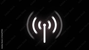 3d wifi signal icon concept of a good network connection signal icon. The symbol for the computer and mobile phone numbers, web site, laptop. Wireless sign icon, vector illustration. Flat design style Stock Video