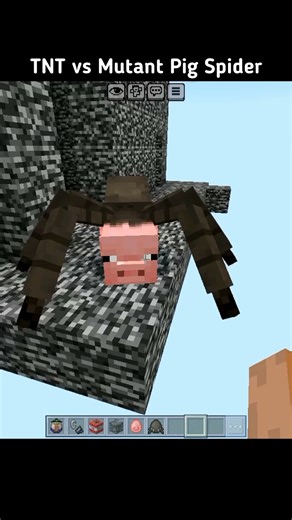 Minecraft : TNT vs Mutant Pig Spider #minecraft #shorts