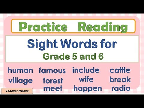 SIGHT WORDS | PRACTICE READING | LEARN TO READ | READING LESSON FOR GRADES 5 AND 6