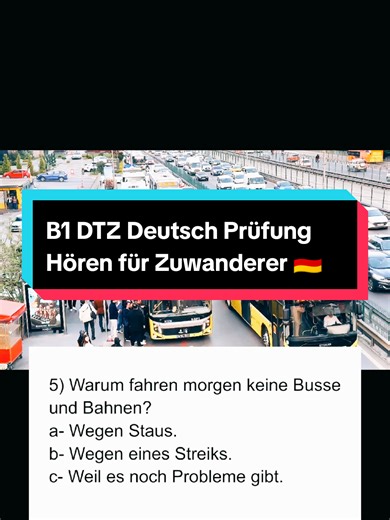 B1 DTZ Deutsch Prüfung Hören: Was ist richtig?