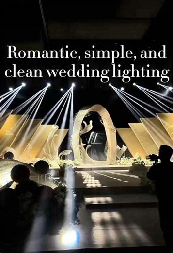 Romantic simple,and clean wedding lighting.#weddinglighting #stagelights #lightshow #factory
