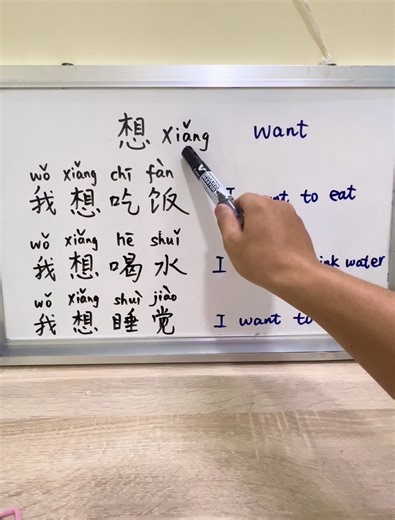 跟我学中文：想want#learn Chinese#自学中文 #关注我 #跟我学汉语