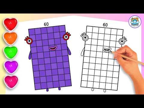 How To Draw Numberblock 60 Coloring🌈 - Learn to draw Numberblock 60 Coloring for kids & tolders