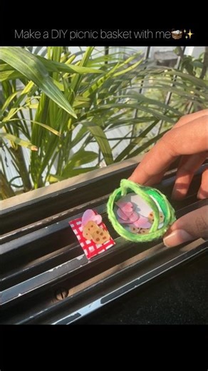 Make a mini picnic basket with me🧺✨️💖 #art #shorts