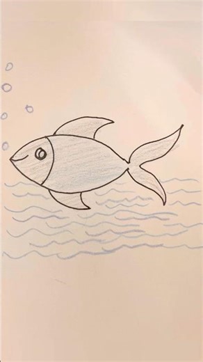 Easy Fish Drawing for Beginners| Simple Ocean Doodle Art Tutorial #art #drawing #doodleart #shorts