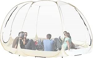 Screen House Tent Pop-Up, Portable Screen Room Canopy Instant Screen Tent, D12 x H7ft All Weather Sports Pop Up Bubble Tent for 6-10 Person - Water-Proof & Sun-Proof Clear Tent, Easy Assembly