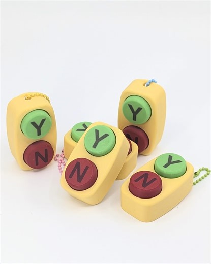 Yes No Button Keychain – 3D Printed Fidget Clicker – Cartoon Inspired Desk Toy – Random Color Mini Keychain – FREE Shipping - Etsy UK