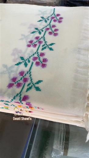 💫 “Style meets tradition — explore our brand new cross-stitch shawls today! 🌸🧵 WhatsApp 03329440156 #WinterChic #SwatiShawls #SwatHandicrafts | Swathandicrafts