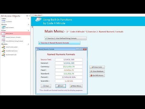 Access VBA Programming - How to Use The Format Function with Numbers