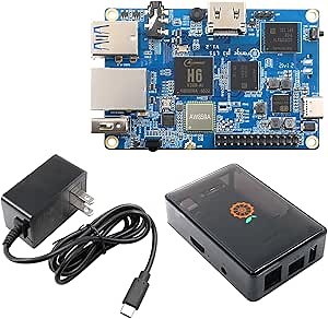 Orange Pi 3 LTS Allwinner H6 2GB LPDDR3 8GB EMMC Flash Quad Core 64 Bit Single Board Computer 5V3A Type-C Support Android 9.0, Ubuntu, Debian Mini PC (PI3 LTS+ Type-C Power Supply+case)