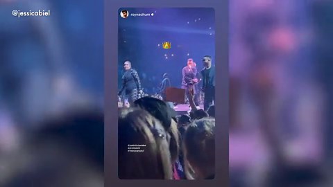 WATCH: Jessica Biel and son Phineas watch Justin Timberlake performing in MSG