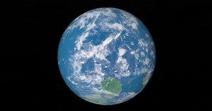 Continente pannotia en el planeta Tierra. Bucle