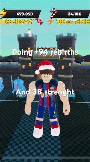 Doing +94 Rebirths and 3B strenght strongman simulator roblox #christmas #roblox #short #music