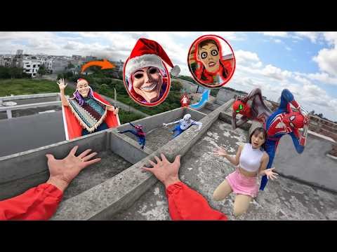 7 SPIDERMAN Vs SMILING WOMAN REAL LIFE ESCAPE 32.0 (Horror Parkour Pov Short) | Epic POV