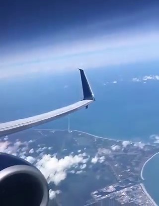 Rocket launch view from an aircraft.