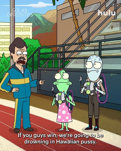 Time to get lei'd, I guess. #SolarOpposites | Solar Opposites