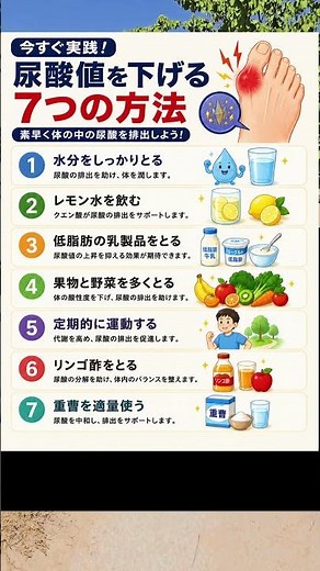 尿酸値を下げる！今日からできる7つの習慣
