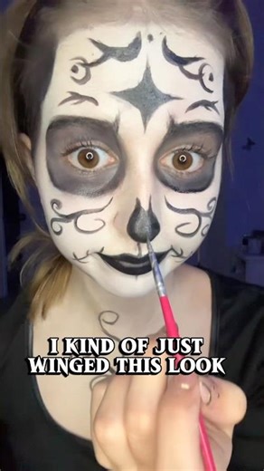 trying skeleton make up for the first time 🖤 #love #makeup #makeupartist #makeuptutorial