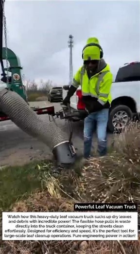 Powerful Leaf Vacuum Truck – Cleaning Made Easy 🍂💨 #Shorts