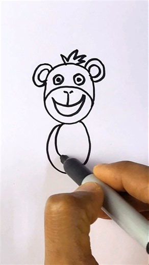 Cute drawing and coloring for kids | Funny full body Monkey #shorts #yt #drawing #kidsart