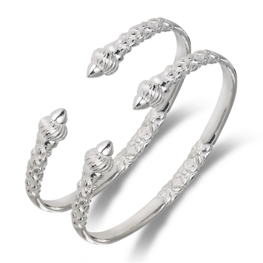Caribbean Taj Mahal Ridged Arrow .925 Sterling Silver Flat Thick West Indian Bracelet Bangles, 1 Pair - Etsy