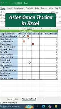 Make Attendance Tracker in Excel #attendancesheet #excel #microsoftexcel