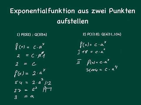 Exponentialfunktionen - Funktionsgleichung aufstellen