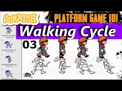 Scratch tutorial how to make a platformer 03: Easy Walking Cycle with vectors P 01