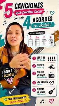 5 songs you can play with just 4 chords on the ukulele 🎸 #ukulele #ukulele
