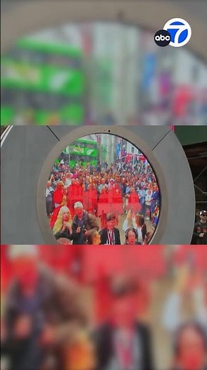 Crowds in Dublin wave to NYC through visual portal