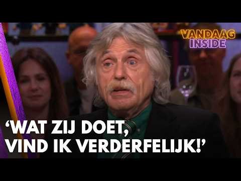 Johan Derksen moet niets hebben van beoogde tafelgast: ‘Wat zij doet, vind ik verderfelijk!'
