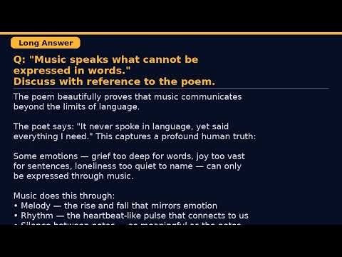 A Friend Found in Music | Class 9 English Kaveri Poem 6 | Q&A, Poetic Devices | NCERT Material