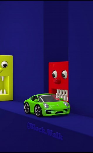 Colorful 3D Car Blocks Animation for Kids