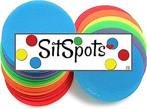 SitSpots® 30 Bright Multi Color Circle Packs - Classroom Circle Floor Dots | The Original Sit Spots for Your Classroom Seating, Organizing and Managing Your Students (4" Circles