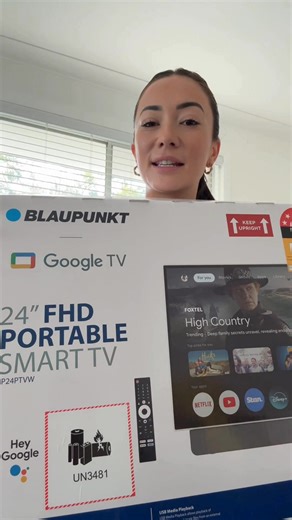 Take Entertainment Anywhere with this rechargeable 24"portable TV just $288 at JB Hi-Fi now! Powered by Google TV, it provides Netflix, Prime Video, YouTube, plus more by connecting to a Wi-Fi hotspot! - 4 stylish colours (White/Pink/Green/Blue). - Built-in Rechargeable Battery. - High-Definition Display. - Ultra-Lightweight and carry strap. Get yours today from JB Hi-Fi by clicking the button below. #PortableTV #SmartEntertainment #TravelTech #OutdoorLiving | Blaupunkt Home Entertainment Austra