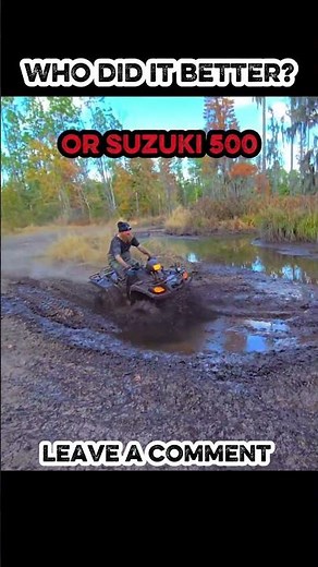 Honda Rancher vs Suzuki 500 mudding off!!