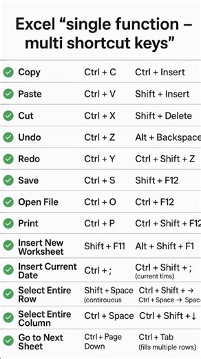 Excel Single Function with Multiple Shortcut Keys Explained!