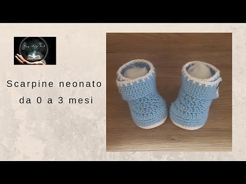 🎬TUTORIAL:Scarpine neonato da 0 a 3 mesi ad uncinetto ♥Mary Magic Book♥