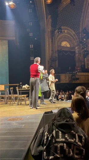 technically a limited/partial/whatever view but this was the absolute perfect angle to just watch the way he looks at her 🥹 (he also made me cry during epic I and my first tears usually don’t happen until the toast during living it up on top 😭) #hadestown #broadway #jackwolfe #theatrekid #frontrow