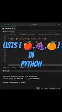 Lists in python #python #tutorial #shorts #lists #coding #education #programming #tech #tech #tamil