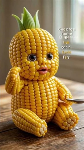 cute corn bear eating 🌽