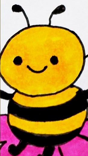 This Cute Bee Drawing Will Melt Your Heart 🐝💛 Easy drawing for kids #shorts #kids #drawing