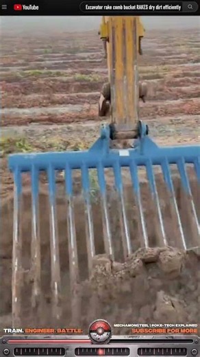 Excavator rake comb bucket RAKES dry dirt efficiently