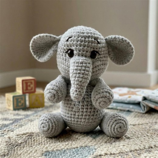 Elephant Crochet Pattern Pdf–plush Toy Tutorial, Detailed Step-by-step Amigurumi Guide, Intermediate DIY Project - Etsy