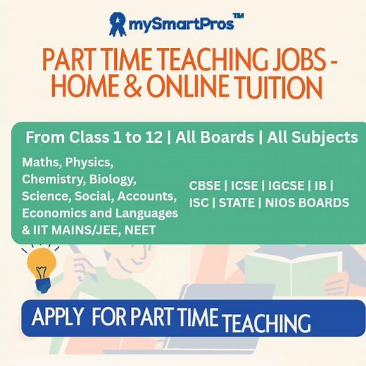 🔥 Online & Home Tuition Jobs All Over India | Part-Time Teaching | Classes KG to PG | Apply Now