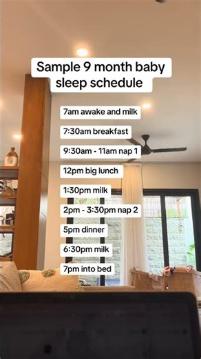 A great example schedule for a 9 month old on 2 naps #thesleepconcierge #babysleep #sleeptraining